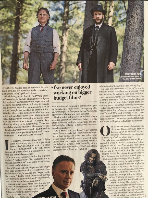 RADIO TIMES Magazine 16 Nov 2019: Robert Carlyle - The RT Interview