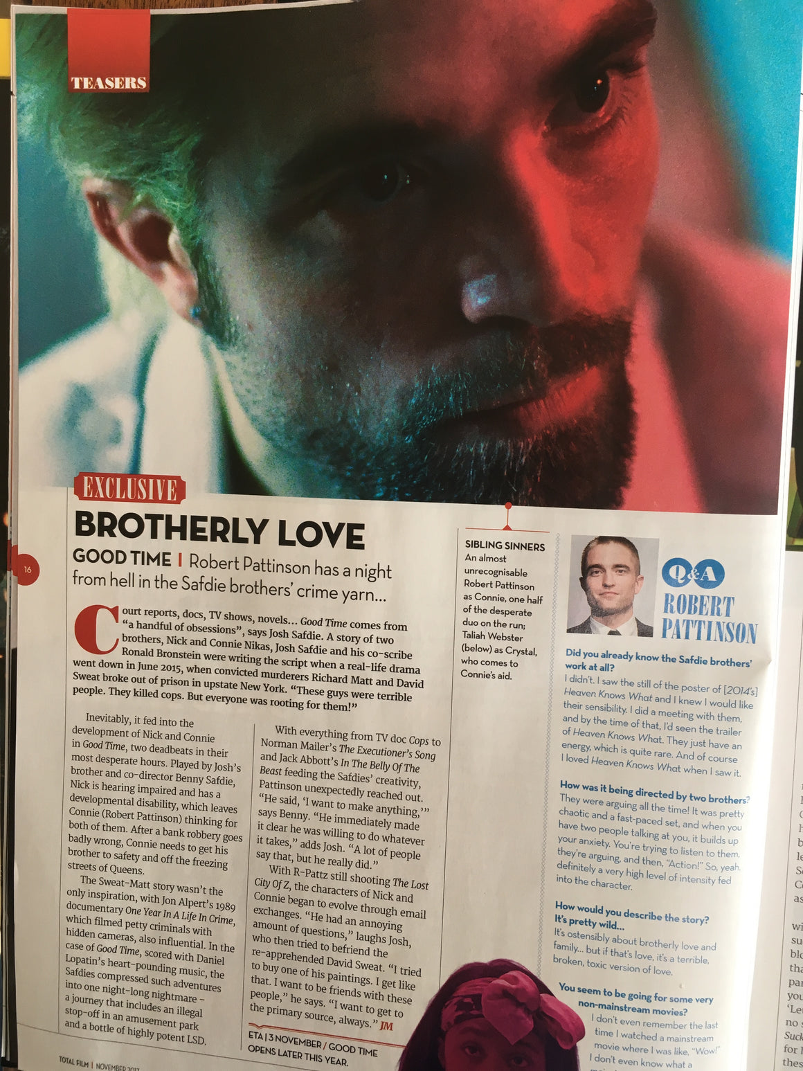 Robert Pattinson UK Interview and Exclusive on Good Time Total Film Magazine 2017