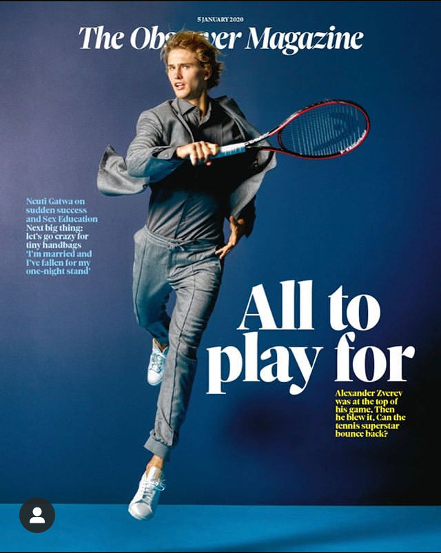 OBSERVER magazine 5th January 2020 Alexander Zverev cover and interview