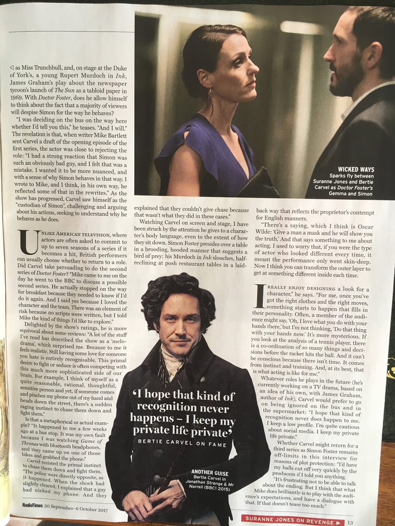 Radio Times Magazine September 30 2017 Bertie Carvel Suranne Jones Domhnall Gleeson