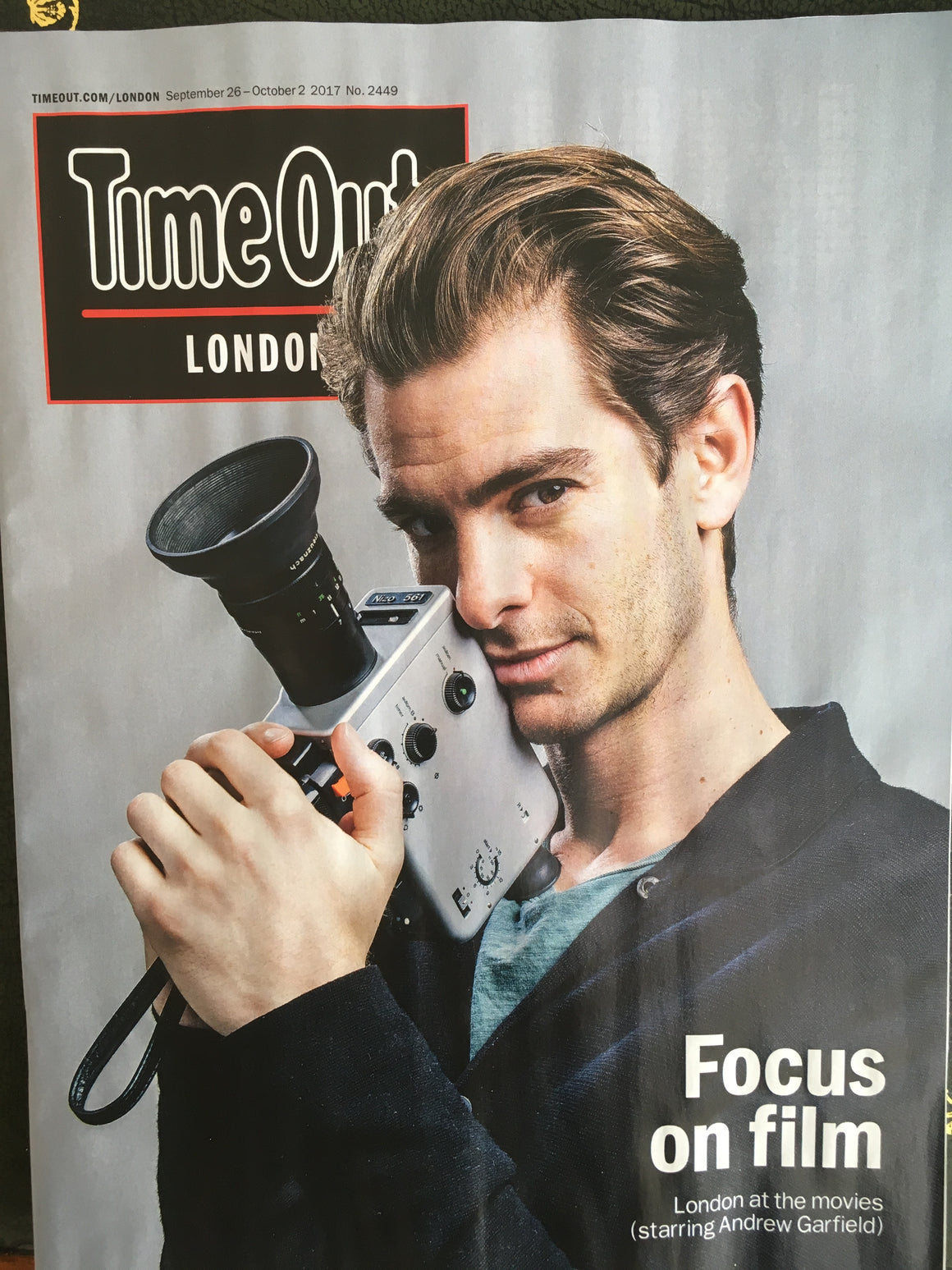 Andrew Garfield on the cover of Time Out Magazine