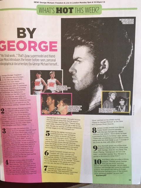 UK TV Magazine 14th October 2017 George Michael Ioan Gruffudd Joanne Froggatt