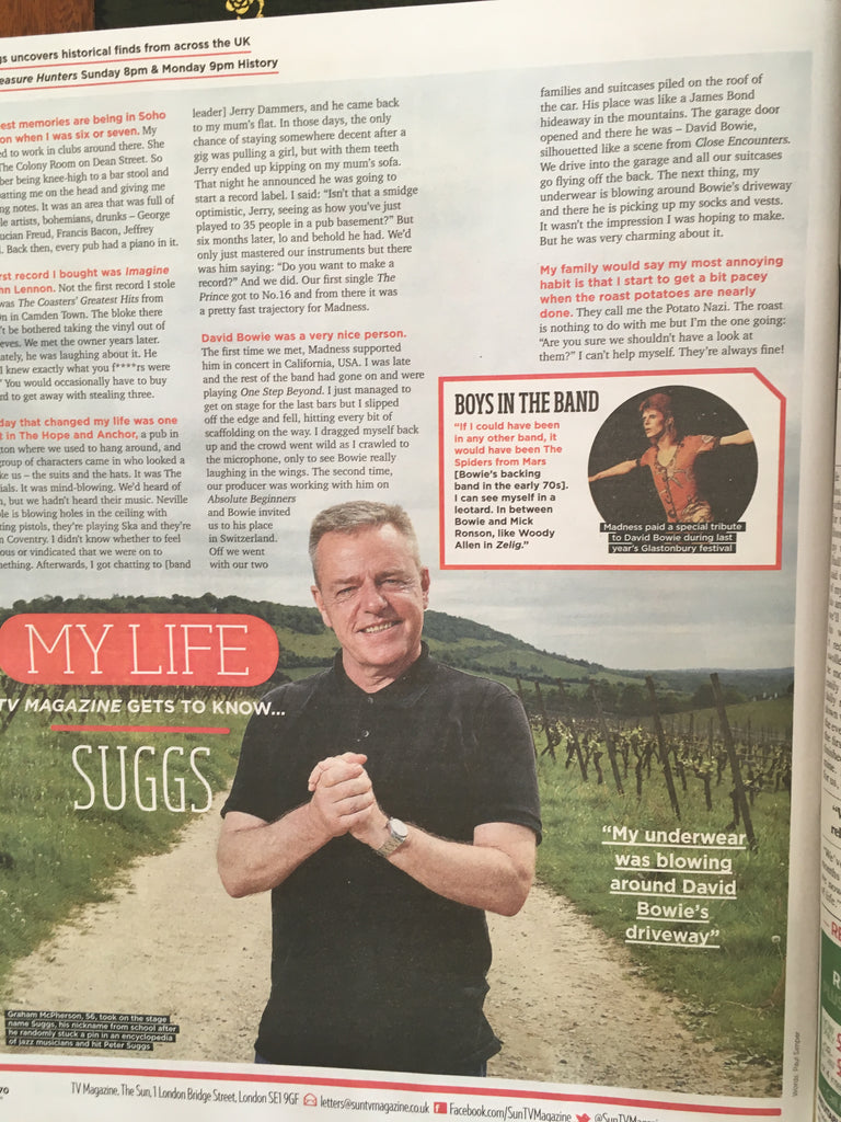 Sun TV Magazine 21 October 2017 Suggs Madness Nicole Scherzinger Jack Whitehall