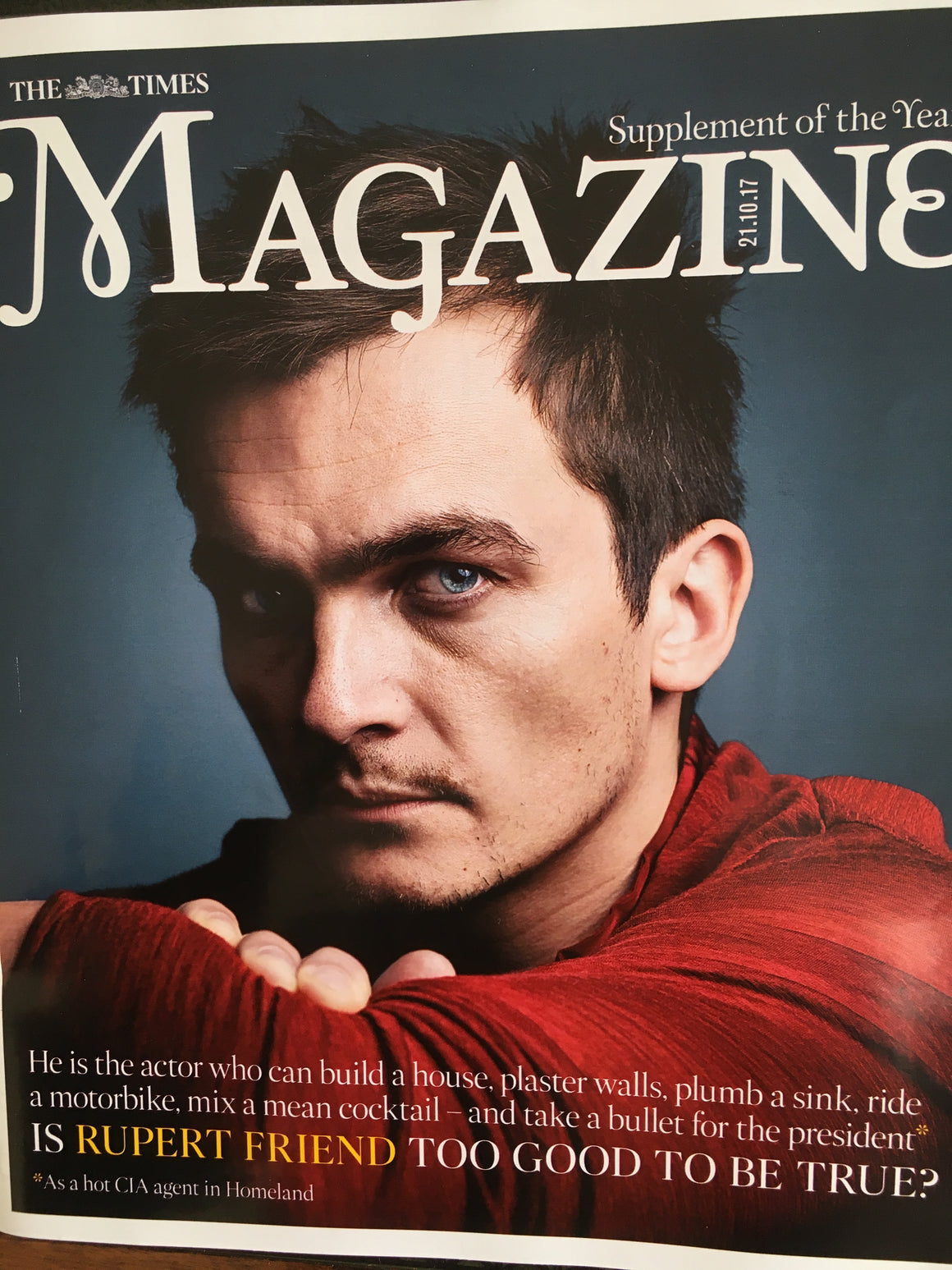 Rupert Friend on the cover of Times Magazine