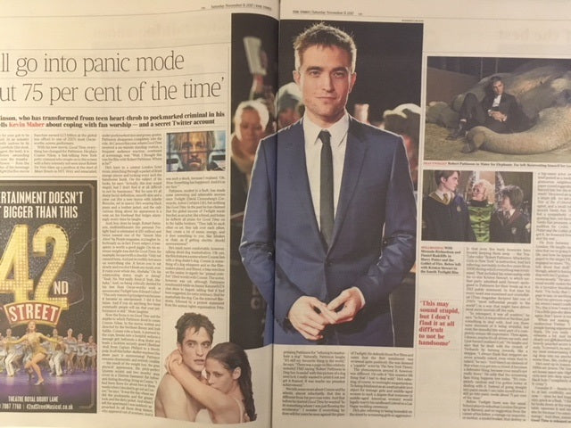 UK Times Review 11th November 2017 Robert Pattinson Cover UK Exclusive Interview