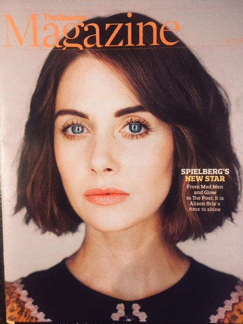 UK Observer Magazine January 2018 ALISON BRIE COVER STORY