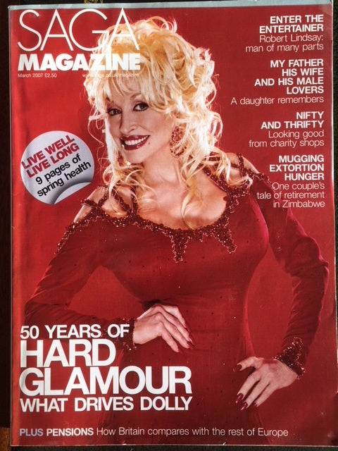 UK Saga Magazine March 2007 Dolly Parton UK Cover Interview (Defective issue)