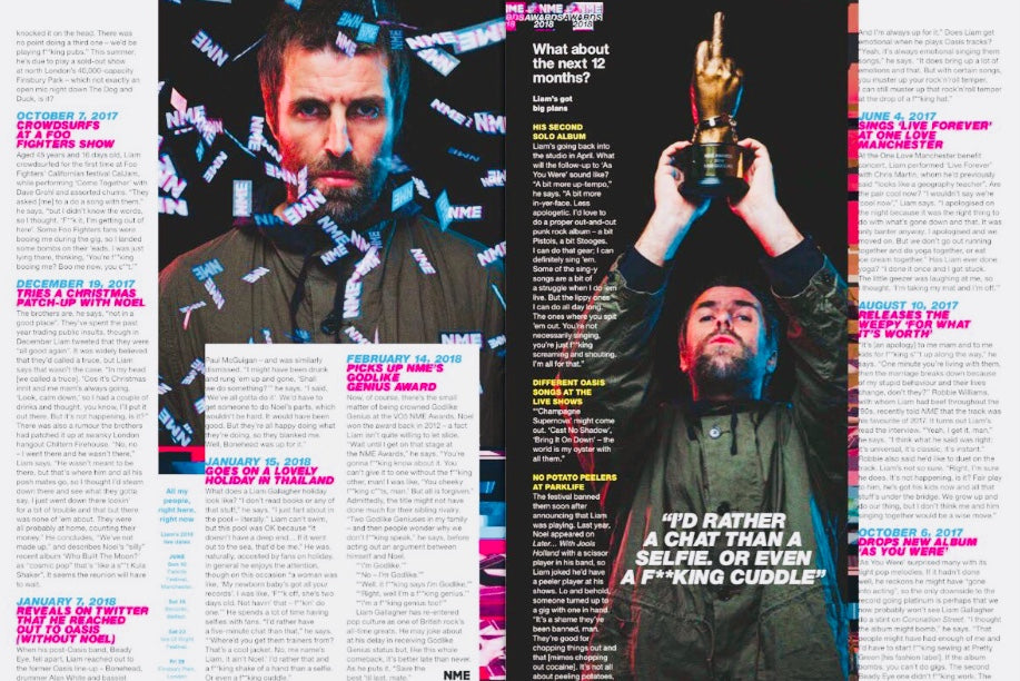 NME Magazine - 16th February 2018 - NME AWARDS 2018 - Liam Gallagher Cover