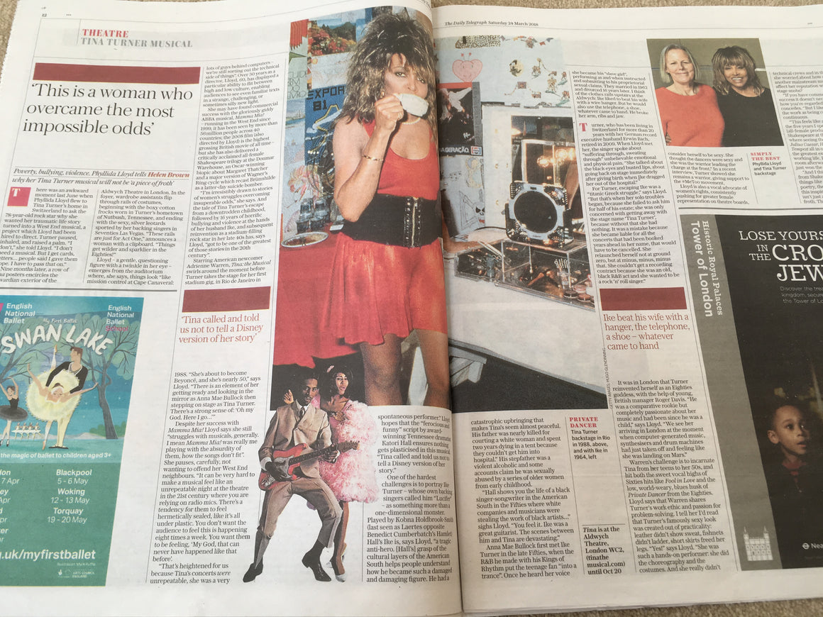 UK Telegraph Review MARCH 2018: TINA TURNER The Musical Interview - Phyllida Llloyd