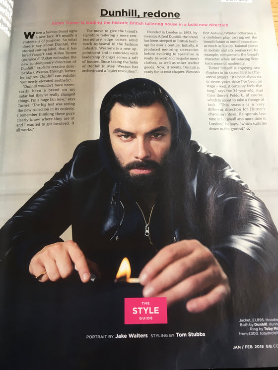 British GQ Magazine February 2018 Aidan Turner Photo Shoot