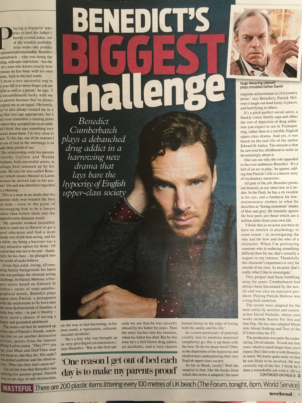 UK Weekend Magazine 28th April 2018 Benedict Cumberbatch 'Biggest Challenge'