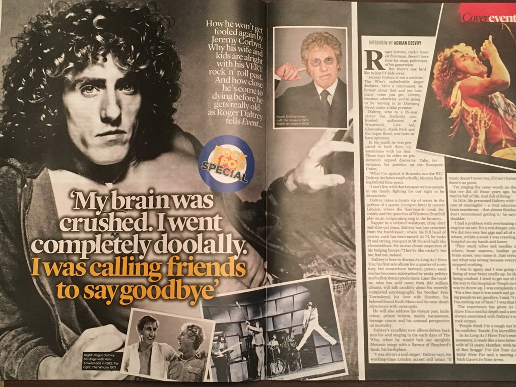 UK Event Magazine May 2018 Roger Daltrey The Who Cover Interview