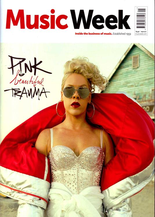 P!nk on the cover of Music Week