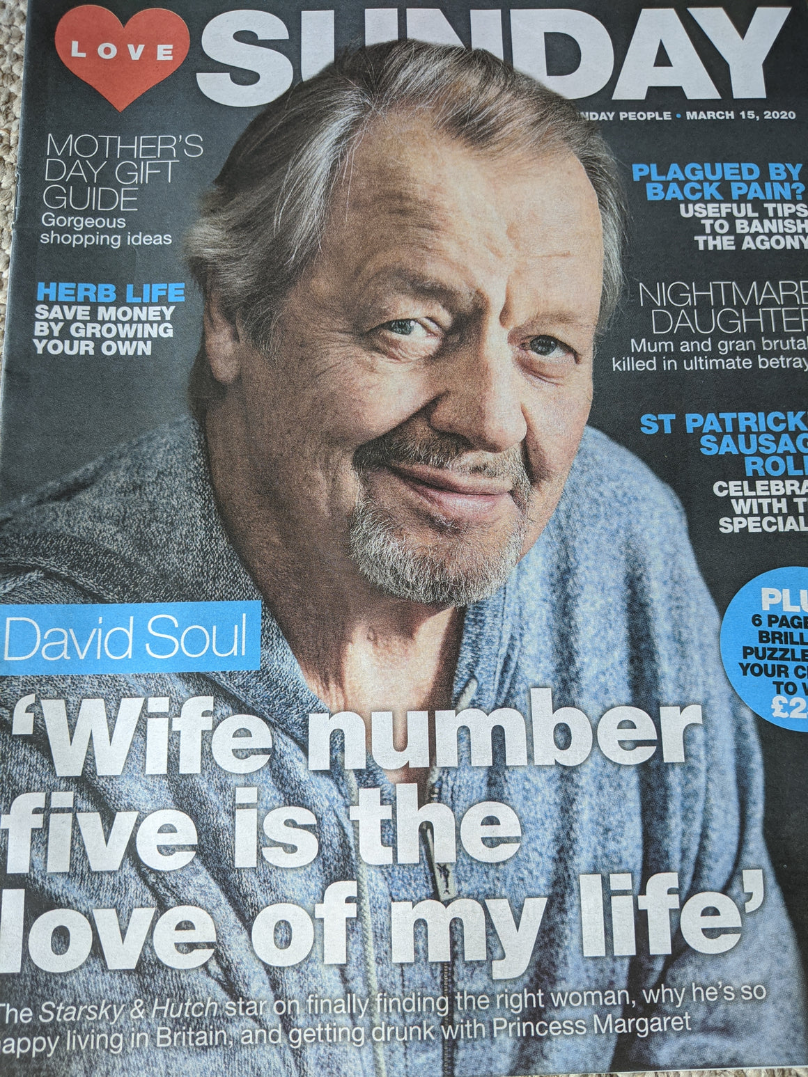 Love Sunday Magazine March 2020: David Soul Cover Interview