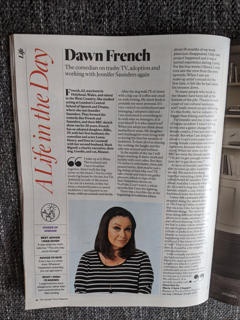 UK Sunday Times Magazine October 2020: JILLY COOPER COVER FEATURE Dawn French