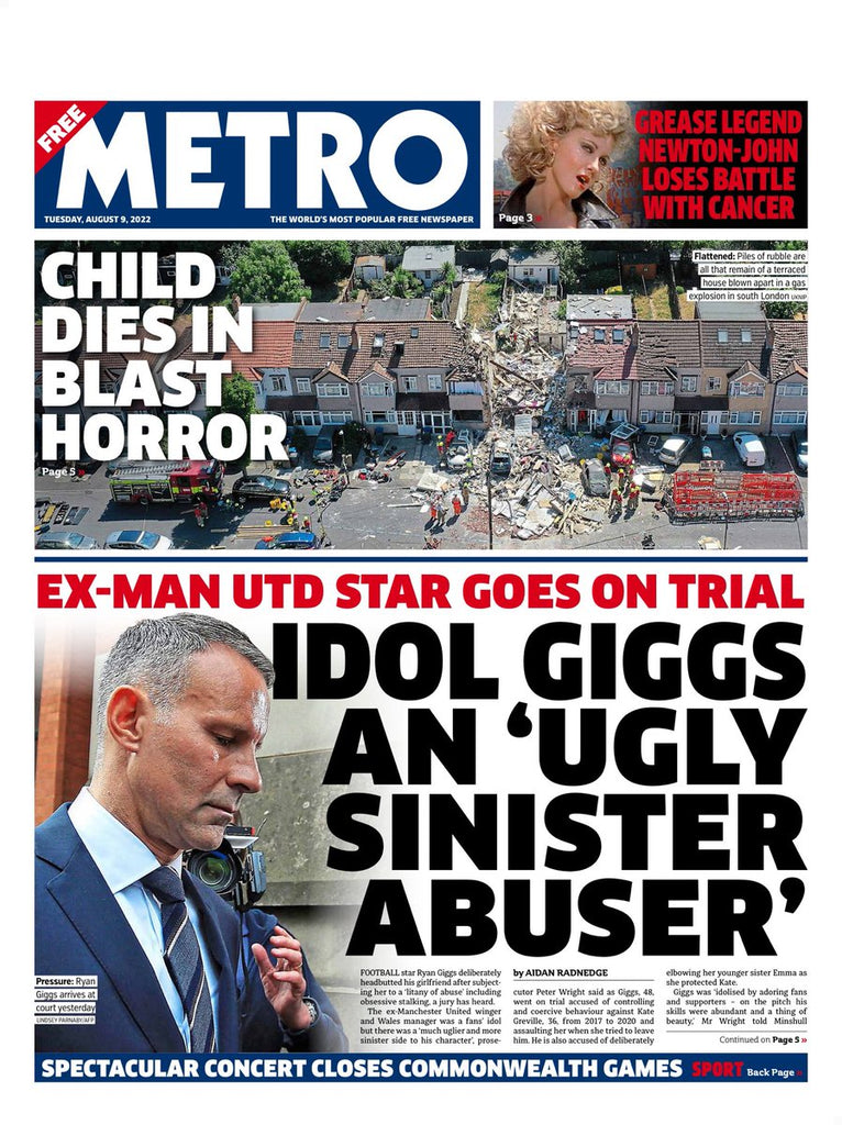 METRO Newspaper 9th August 2022: Olivia Newton John Tribute