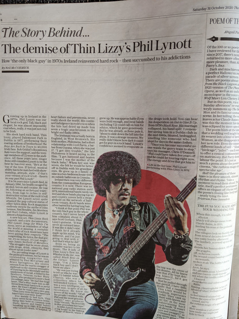 UK Telegraph Review October 2020: THIN LIZZY Phil Lynott JR Chronicles