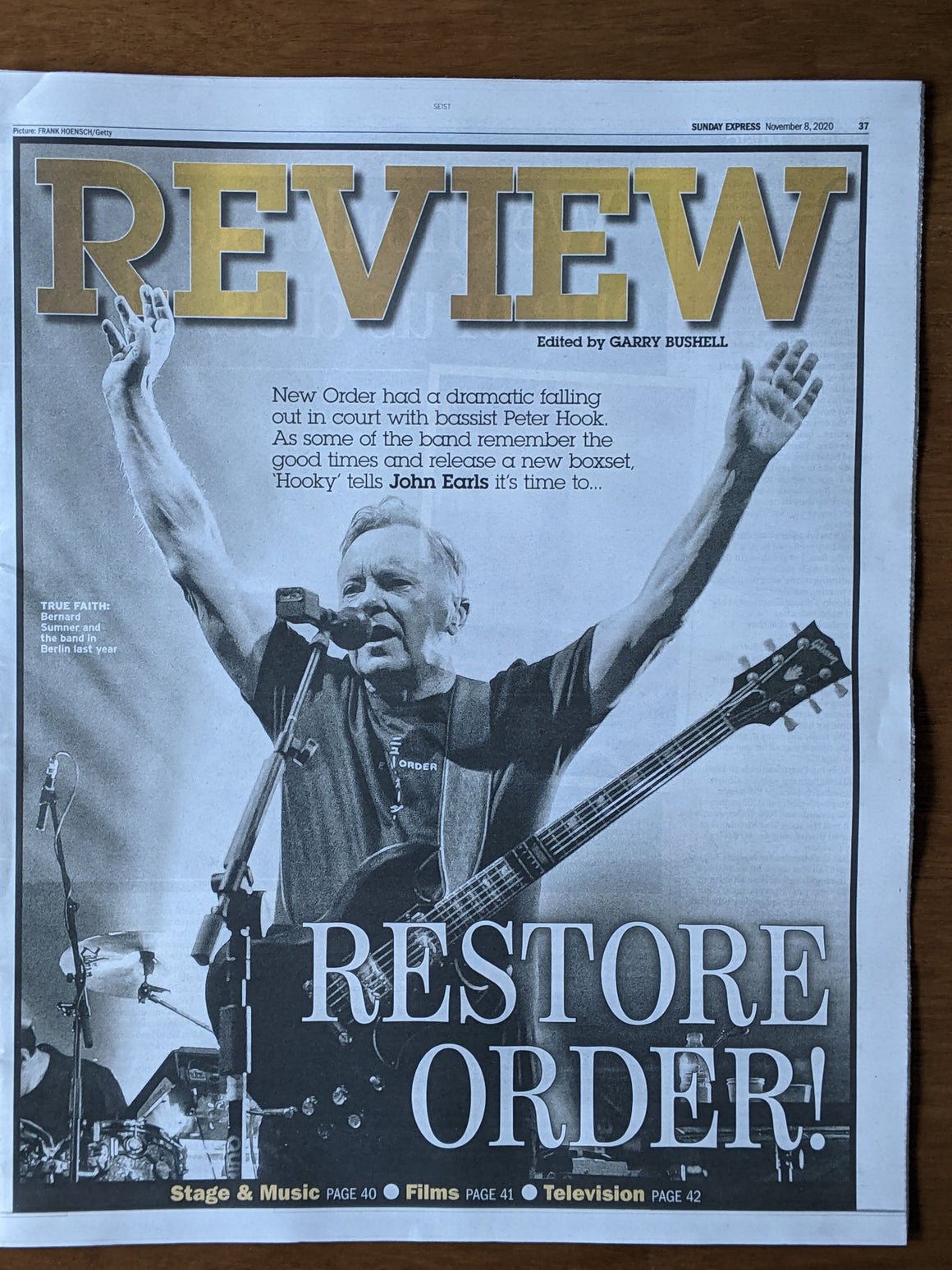 UK Express Review 8 November 2020: Peter Hook New Order Cover