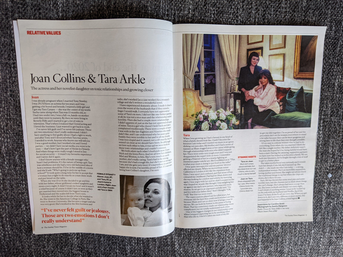UK SUNDAY TIMES MAGAZINE 12/2020: BILLY CONNOLLY Joan Collins Tara Arkle