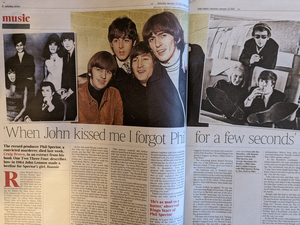 Times Review 23rd Jan 2021 The Beatles Ronnie Spector Ralph Fiennes