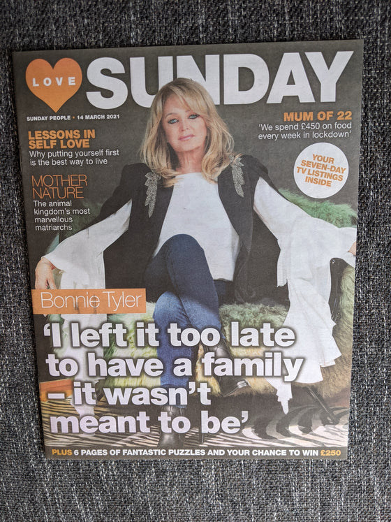 LOVE SUNDAY Magazine March 2021: BONNIE TYLER COVER FEATURE