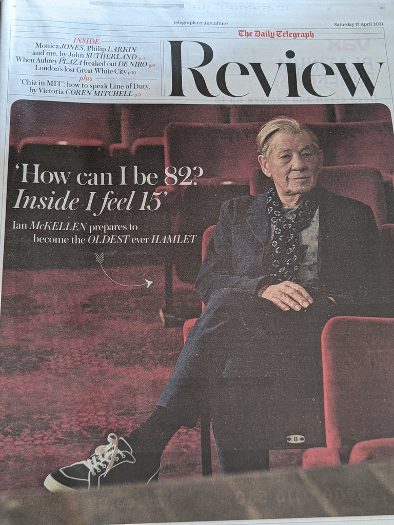 UK Telegraph Review April 2021: IAN MCKELLEN COVER FEATURE Aubrey Plaza