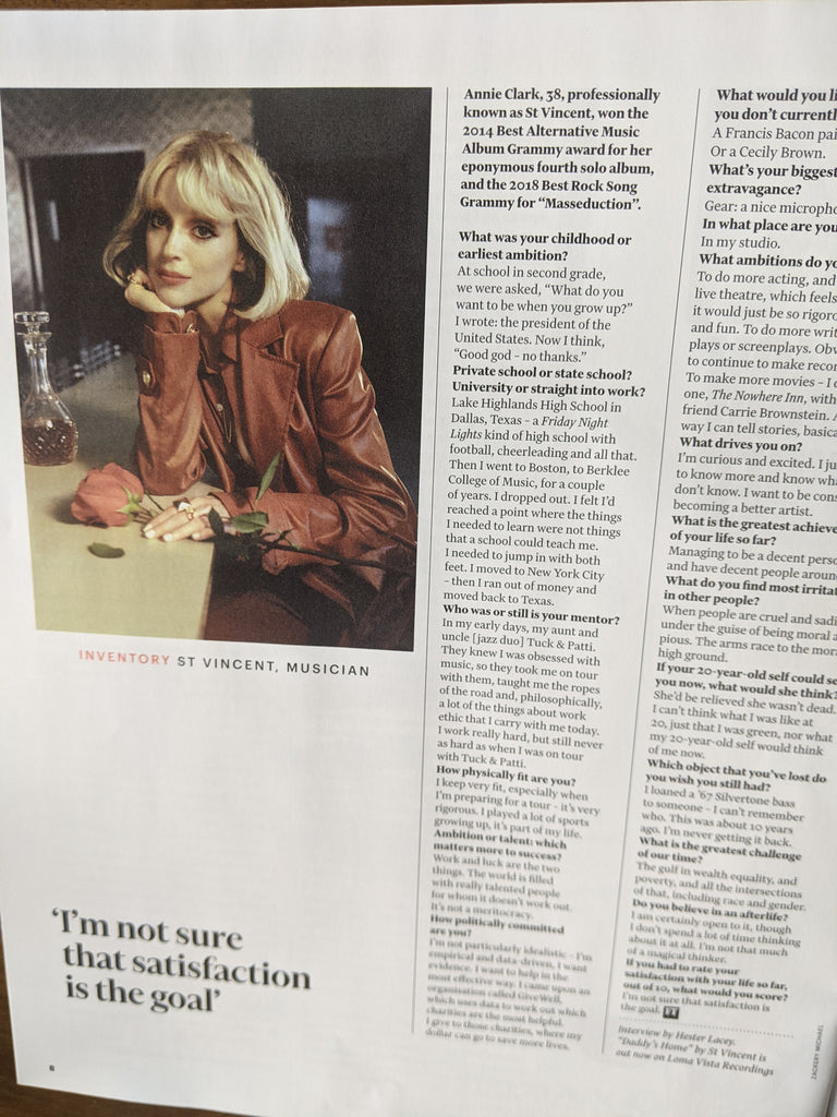 FT Weekend Magazine May 15 2021 St Vincent Interview