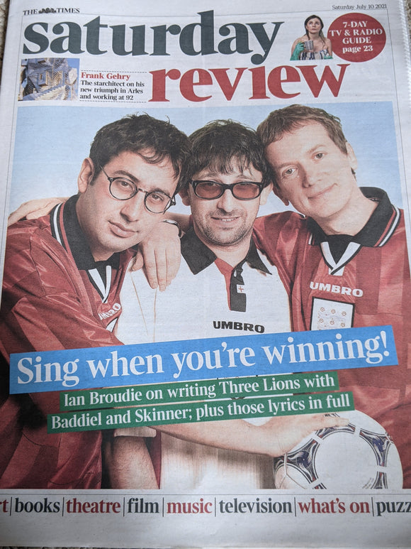 UK TIMES REVIEW - 10th July 2021 IAN BROUDIE Euro 2020 England ST VINCENT