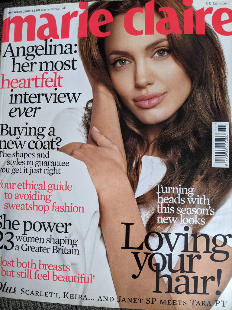 ANGELINA JOLIE UK rare Marie Claire magazine 10/2007 JAMES McAVOY Elaine Cassidy