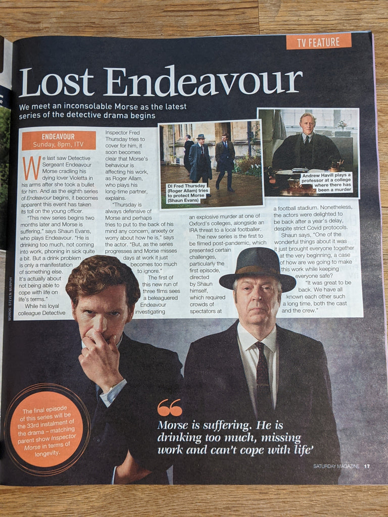 SATURDAY Mag 11/09/2021 RACHEL SHENTON Shaun Evans Zoe Henry Paul O'Grady