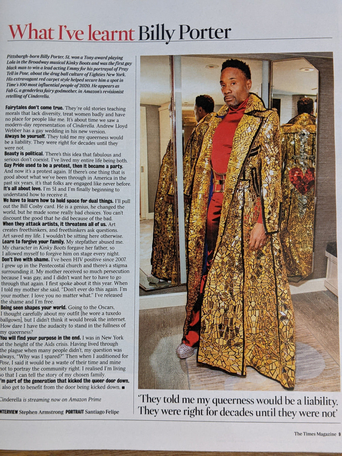 TIMES MAGAZINE - 11 September 2021 Billy Porter Pose