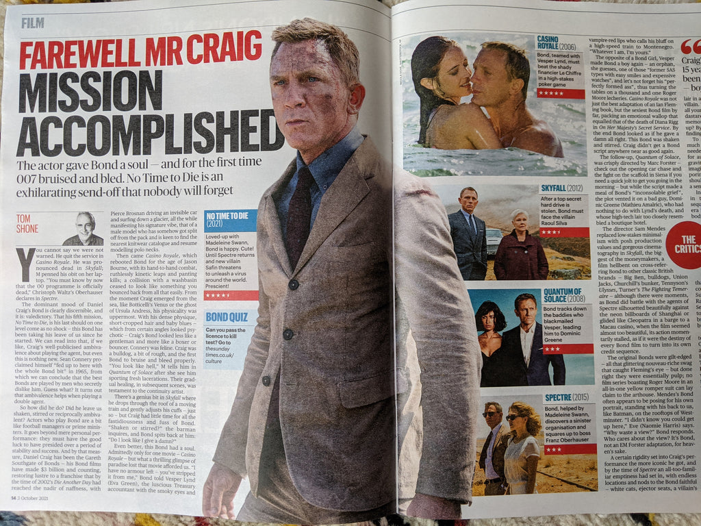 CULTURE Mag 03/10/2021 KENNETH BRANAGH Daniel Craig Rick Astley Ciaran Hinds