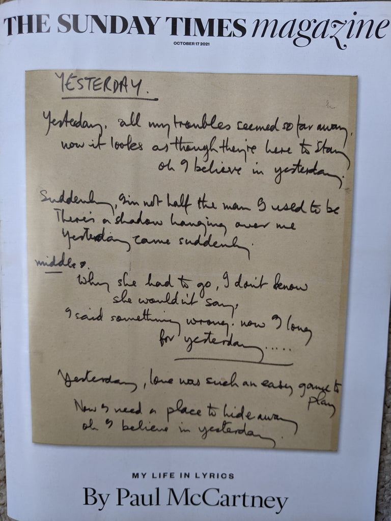 SUNDAY TIMES MAGAZINE -17th October 2021 Sir Paul McCartney