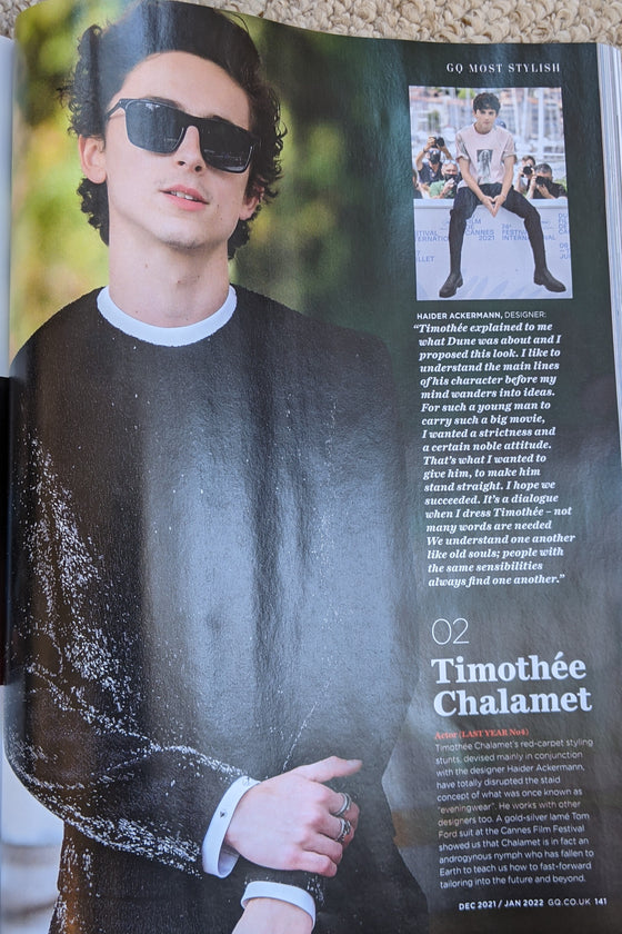 British GQ Magazine Dec 2021 TIMOTHEE CHALAMET Rami Malek