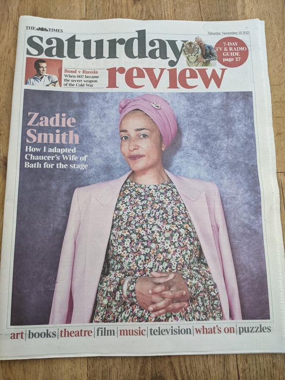TIMES REVIEW 13/11/2021 JAMES BOND Sean Connery Zadie Smith Yard Act Adele