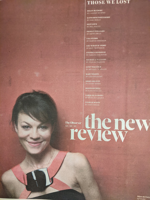 OBSERVER NEW REVIEW 12/12/2021 HELEN McCRORY Mary Wilson Una Stubbs Charlie Watts