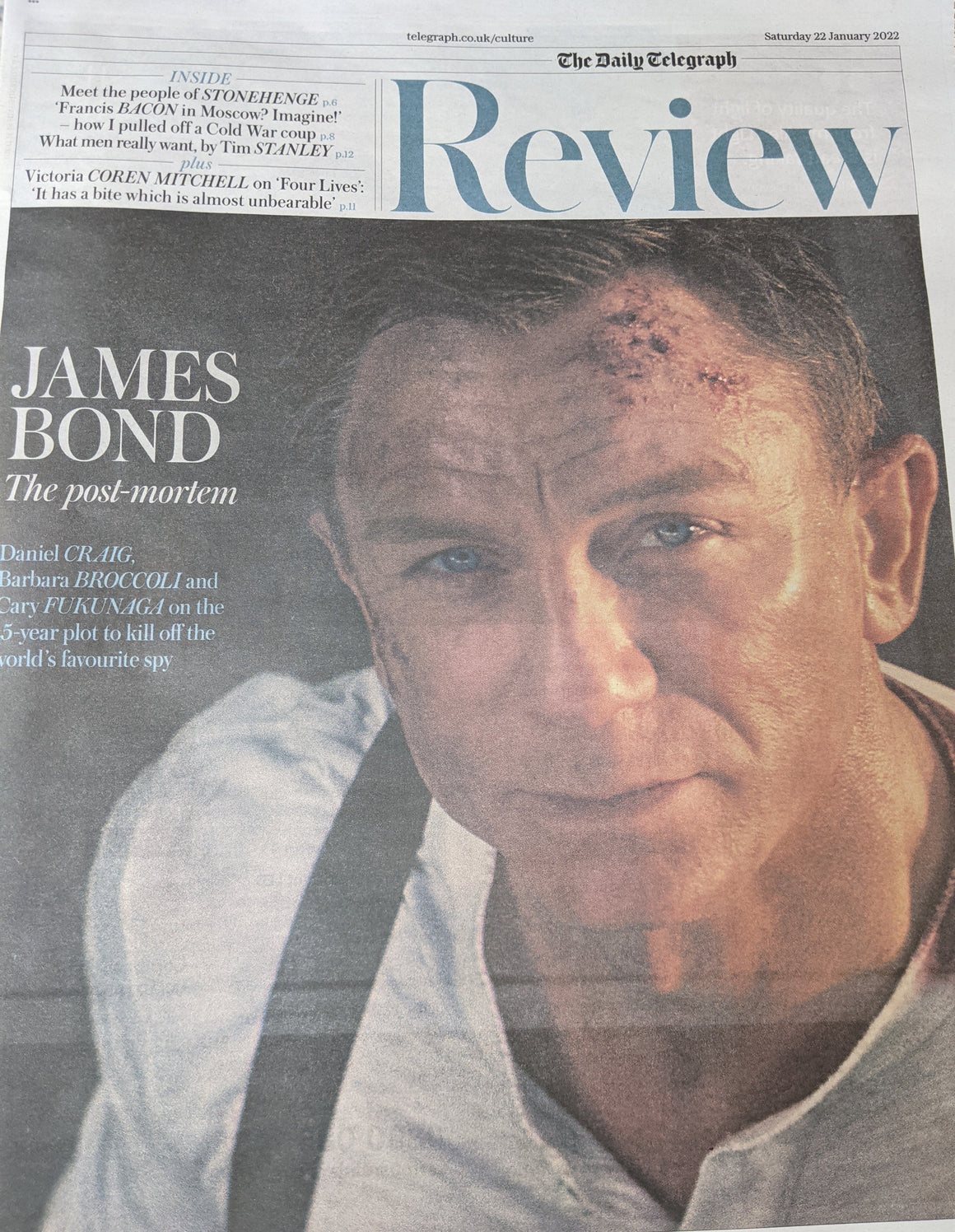 TELEGRAPH REVIEW Supplement 22/01/2022 DANIEL CRAIG James Bond Cover