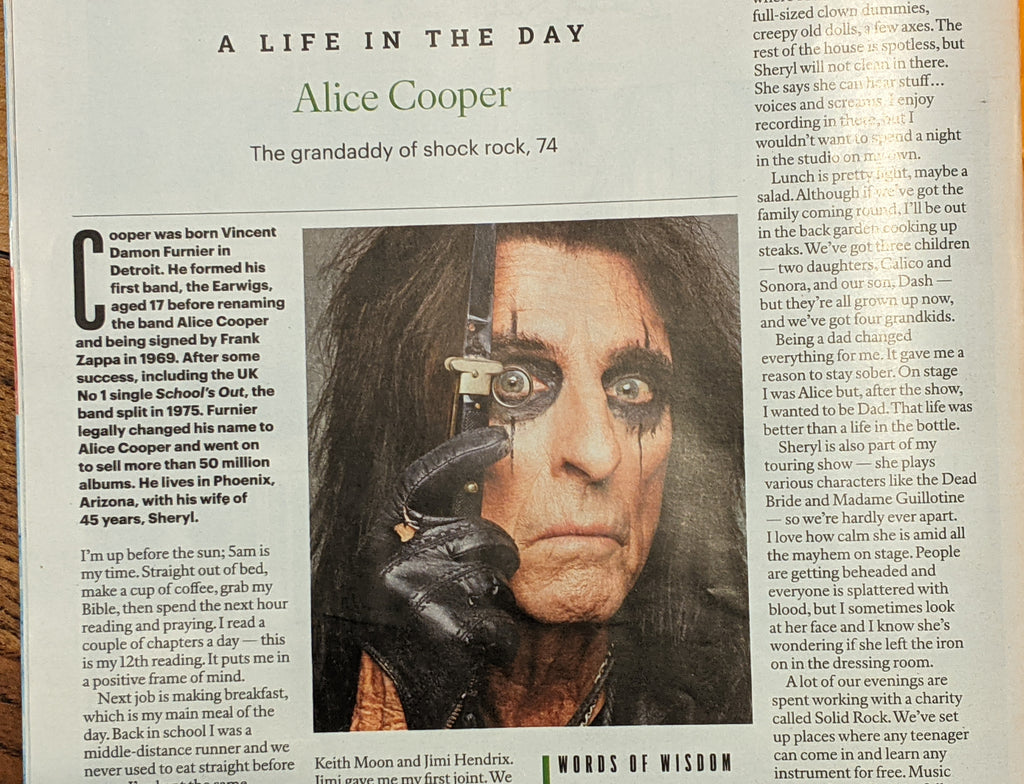 Sunday Times Magazine 17/04/2022 The Last Days Of Shane Warne - Alice Cooper