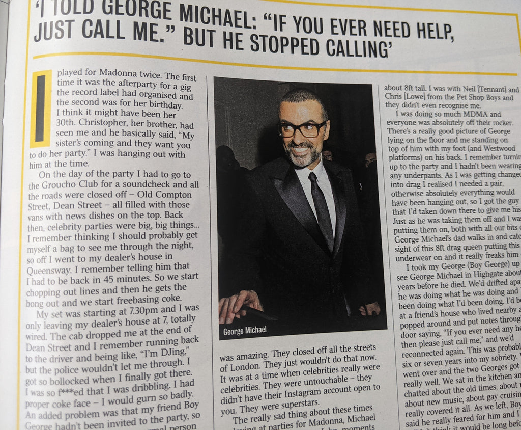 Times Magazine 14/05/2022 Tony Marnach interview GEORGE MICHAEL John Simm