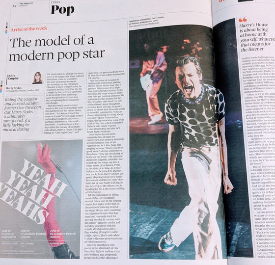 OBSERVER NEW REVIEW 29/05/2022 Harry Styles