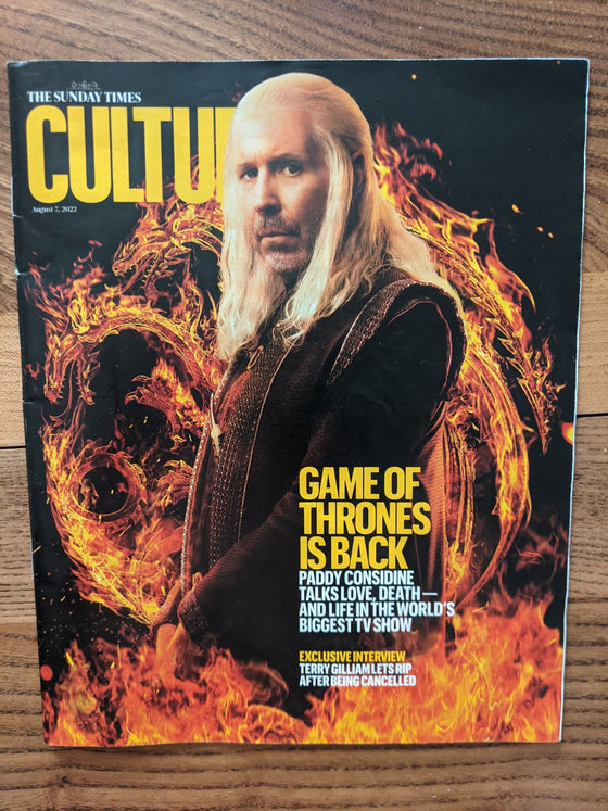 CULTURE magazine August 2022 PADDY CONSIDINE House Of The Dragon Terry Gilliam
