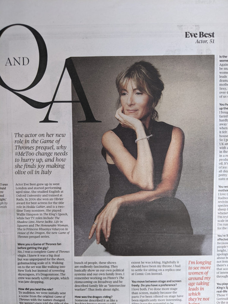 OBSERVER NEW REVIEW 14/08/2022 EVE BEST Sean Bean House of The Dragon