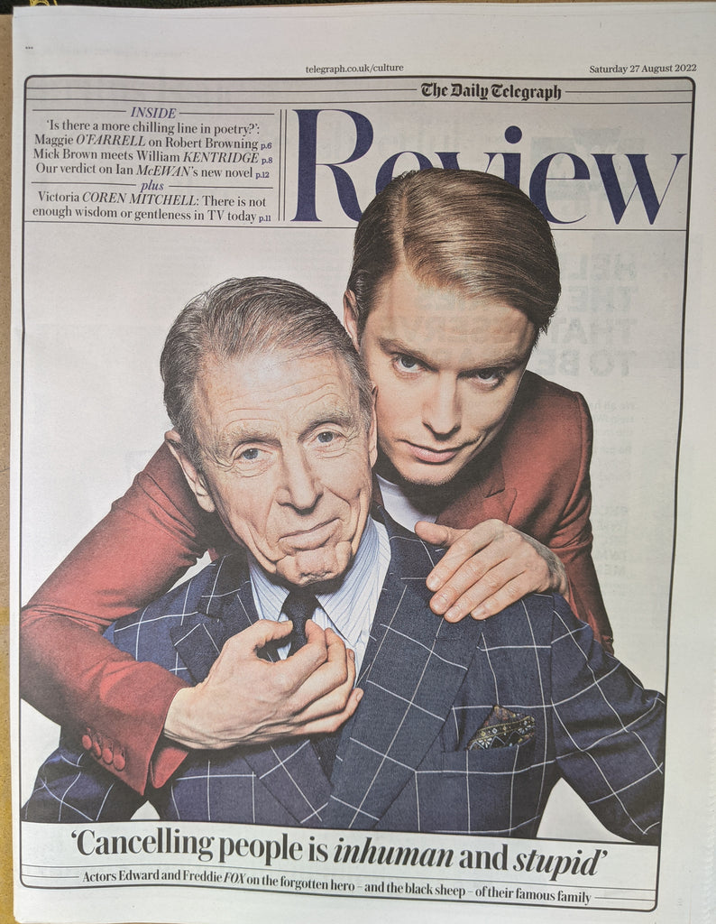 TELEGRAPH REVIEW 27/08/2022 FREDDIE FOX & EDWARD FOX