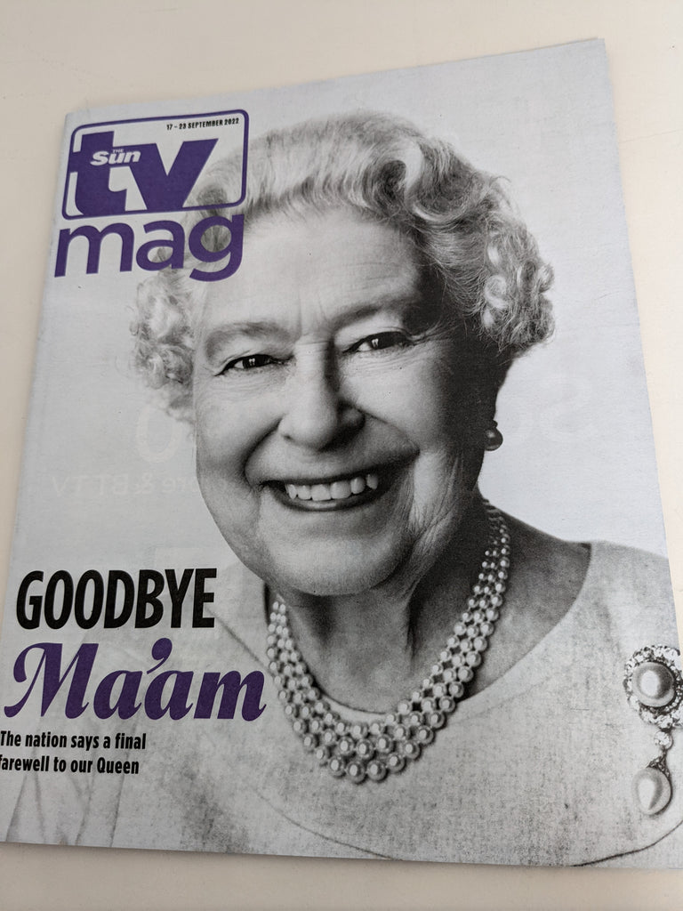 THE SUN TV UK MAGAZINE SOUVENIR ISSUE QUEEN ELIZABETH II FUNERAL 1926-2022