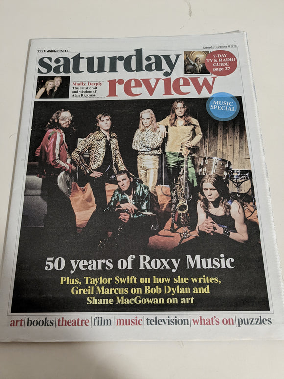UK Times Saturday Review 8 October 2022 Roxy Music Bryan Ferry