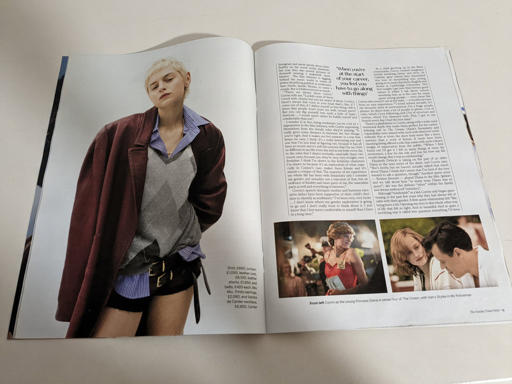 Emma Corrin for The Sunday Times Style October 2022