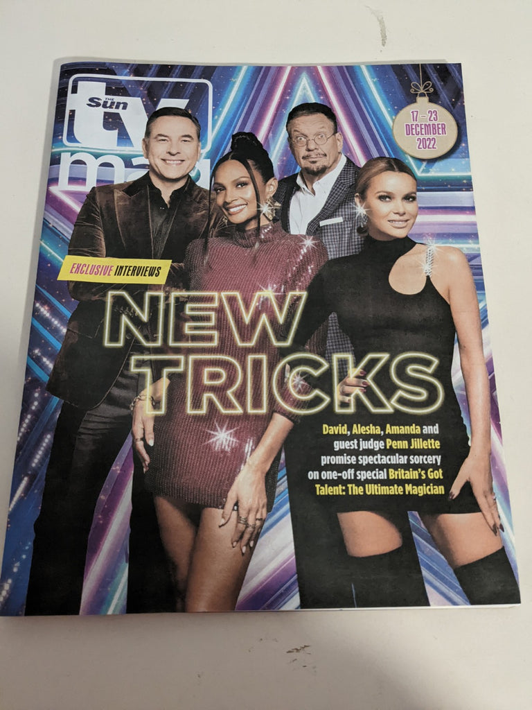 Sun TV Magazine 17/12/2022 PENN JILLETTE & TELLER Cliff Richard Reece Shearsmith
