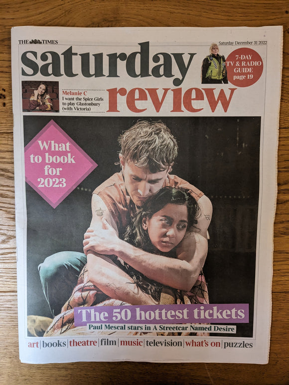 TIMES REVIEW 31/12/2022 PAUL MESCAL Mel C Spice Girls