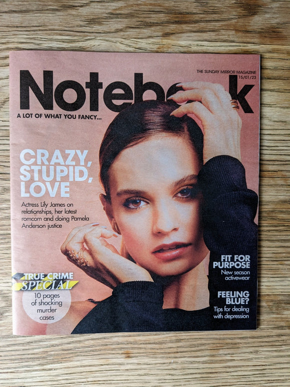 LILY JAMES Cover & Interview UK Notebook MAGAZINE January 2023