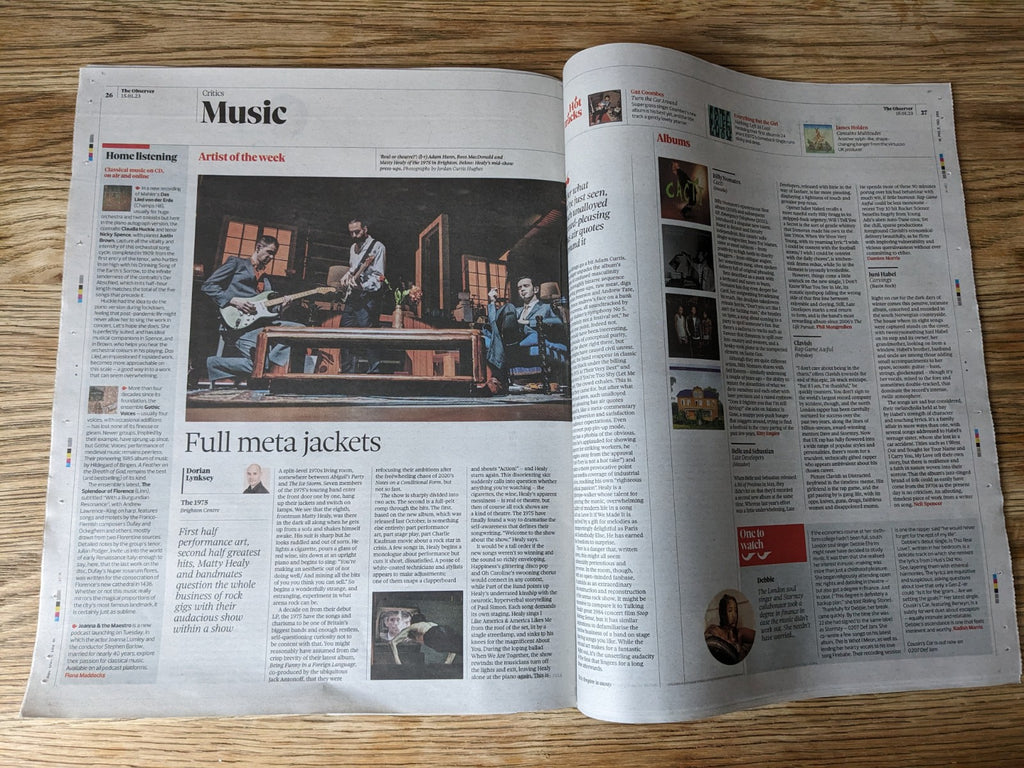 OBSERVER NEW REVIEW 15/01/2023 The 1975 Matty Healy